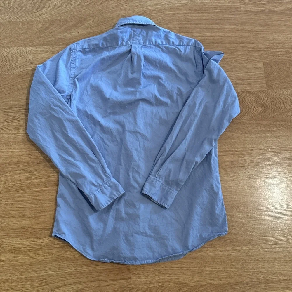 Polo Ralph Lauren Classic Fit Featherweight Twill Shirt Men's Small Blue Preppy